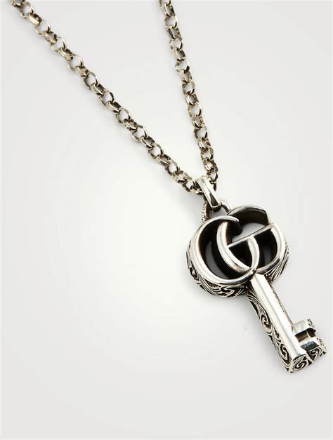 gucci key necklace silver|Gucci marmont necklace.